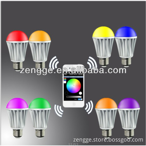 bluetooth bulb wifi led bulb ios/Iphone/Ipad e27 rgb